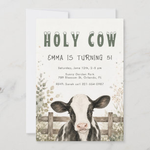 Invitation d'anniversaire Holy Cow