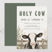 Invitation d'anniversaire Holy Cow (Devant / Derrière)