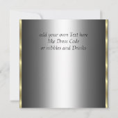 Invitation d'anniversaire homme argent (Dos)
