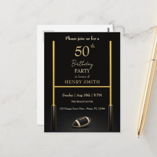 Invitation d'anniversaire homme Noir & Or