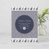 Invitation d'anniversaire homme STAG bleu marine É (Debout devant)