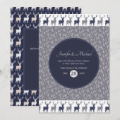 Invitation d'anniversaire homme STAG bleu marine É (Devant / Derrière)