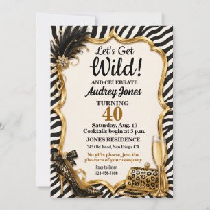 Invitation d'anniversaire Impression Animale Rayur