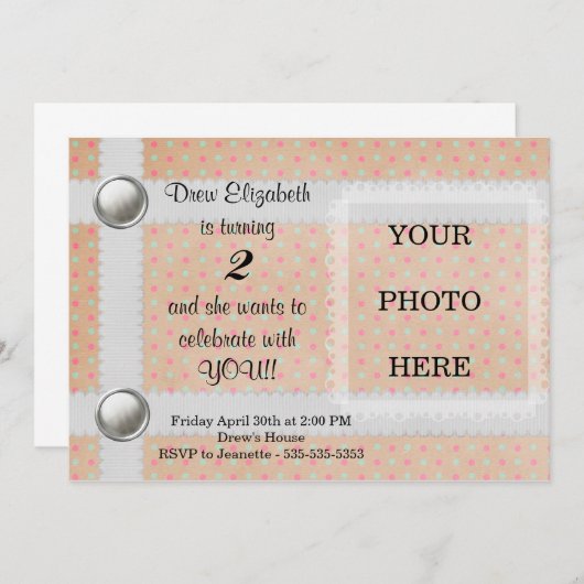 Invitation d'anniversaire imprimable - Personnalis (Devant / Derrière)