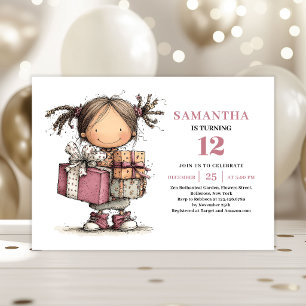 Invitation d'anniversaire imprimable pour une fill