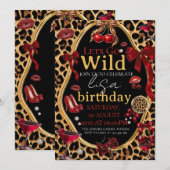 Invitation d'anniversaire Imprimé Léopard Faisons (Devant / Derrière)
