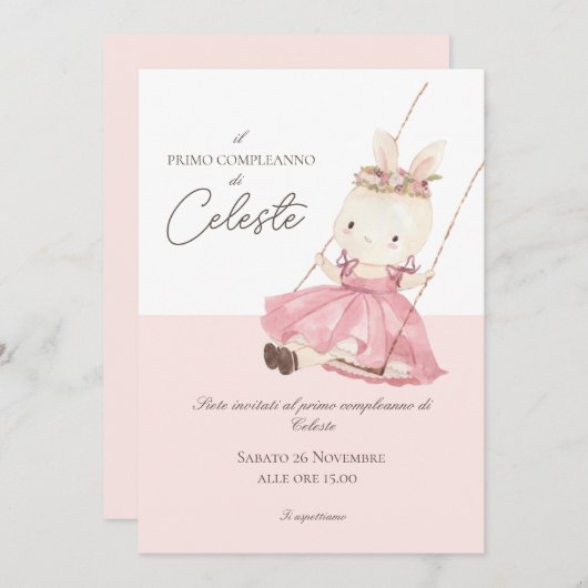 Invitation d'anniversaire | Invitation au baptême (Devant / Derrière)