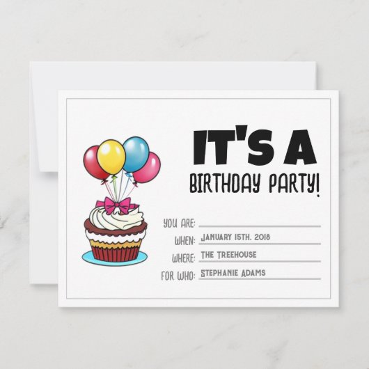 Invitation d'anniversaire | Invitation personnalis (Devant)