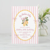Invitation d'anniversaire italienne Rose La Dolce (Debout devant)
