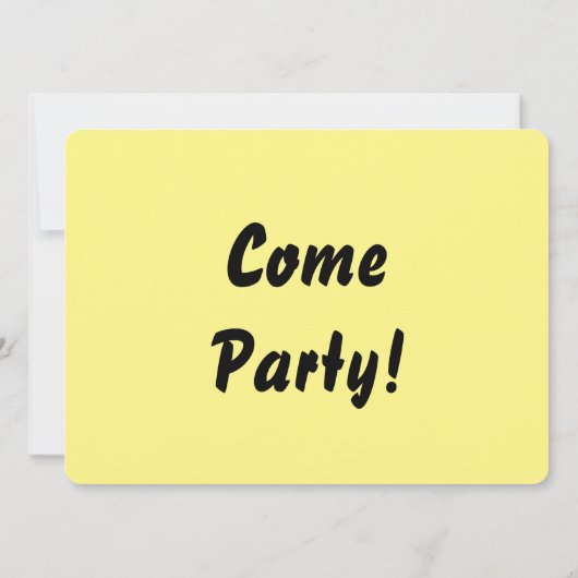 Invitation d'anniversaire jaune (Dos)