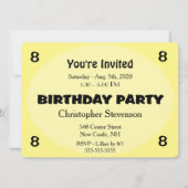 Invitation d'anniversaire jaune (Devant)