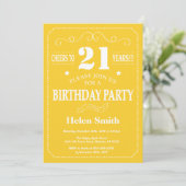 Invitation d'anniversaire Jaune et Blanc (Debout devant)