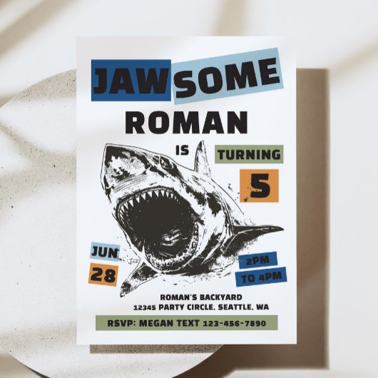 Invitation d'anniversaire Jaw-Some Shark