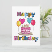 Invitation d'anniversaire joyeux (Debout devant)