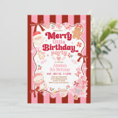 Invitation d'anniversaire joyeux Noël (Debout devant)