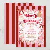 Invitation d'anniversaire joyeux Noël (Devant / Derrière)
