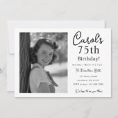 Invitation d'anniversaire jubilaire Noir et Blanc (Devant)