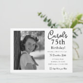 Invitation d'anniversaire jubilaire Noir et Blanc (Debout devant)