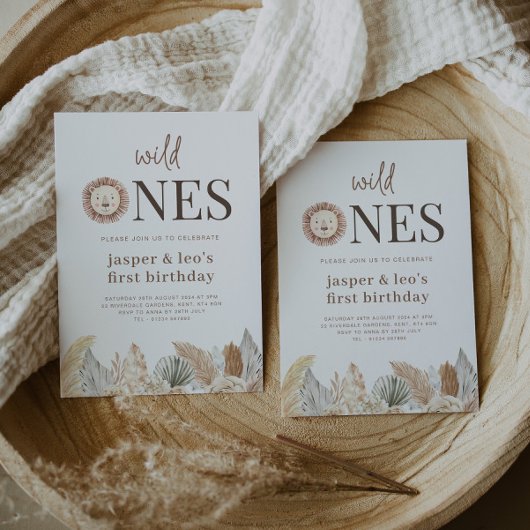 Invitation d'anniversaire Jumeaux Les Wild Ones Fe