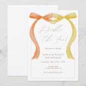 Invitation d'anniversaire jumelle Double Fun Aquar (Devant / Derrière)
