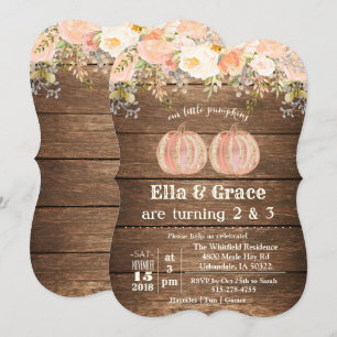 Invitation d'anniversaire jumelle double pour l'au