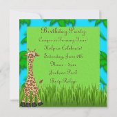 Invitation d'anniversaire Jungle Fun (Dos)