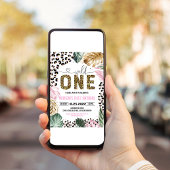 Invitation d'anniversaire Jungle Imprimé Léopard W