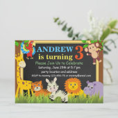 Invitation d'anniversaire jungle, Invitation safar (Debout devant)