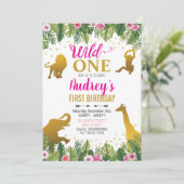 Invitation d'anniversaire Jungle. Premier annivers (Debout devant)