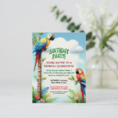 Invitation d'anniversaire Jungle Tropicale pour En (Debout devant)