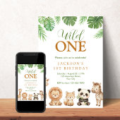 Invitation d'anniversaire Jungle Wild One