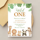 Invitation d'anniversaire Jungle Wild One