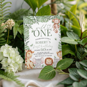 Invitation d'anniversaire Jungle Wild One