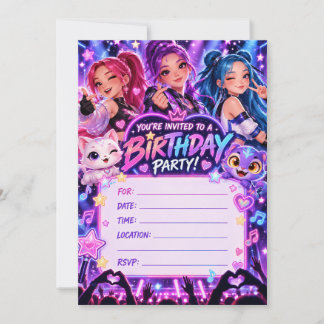 Invitation d'anniversaire K-Pop