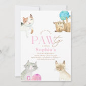 Invitation d'anniversaire Kitty Paw-ty (Devant)