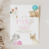 Invitation d'anniversaire Kitty Paw-ty
