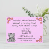 Invitation d'anniversaire Kitty pour les filles (Debout devant)