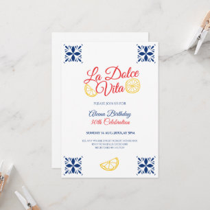 Invitation d'anniversaire La dolce vita tout âge
