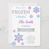 Invitation d'anniversaire La Reine des Neiges (Devant)