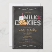 Invitation d'anniversaire Lait et Cookies – Cooki (Devant)