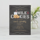 Invitation d'anniversaire Lait et Cookies – Cooki (Debout devant)