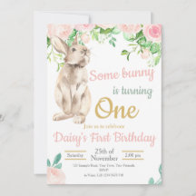 Invitation d'anniversaire lapin, Invitation pour 1