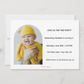 Invitation d'anniversaire Lapin Mignon pour Filles (Dos)