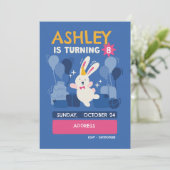 Invitation d'anniversaire Lapin pour Enfants – Pas (Debout devant)