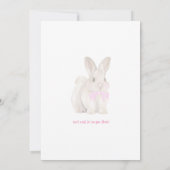 Invitation d'anniversaire Lapin Rose Mignon & Tuli (Dos)