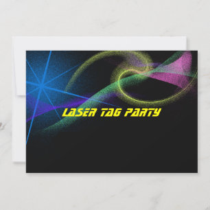 Invitation d'anniversaire Laser Tag, Colorée