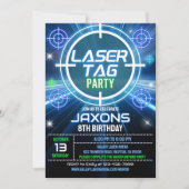 Invitation d'anniversaire Laser Tag Neon Laser Tag (Devant)