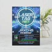 Invitation d'anniversaire Laser Tag Neon Laser Tag (Debout devant)