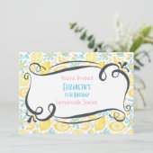 Invitation d'anniversaire Lemons & Flowers Birthda (Debout devant)