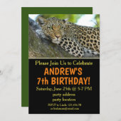 Invitation d'anniversaire Leopard, invitation Safa (Devant / Derrière)